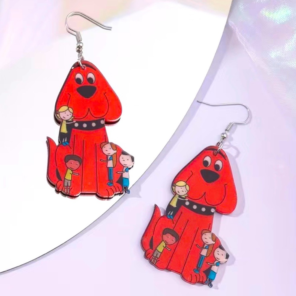 Retro Clifford the Big Red Dog Earrings - Perfect for Teachers & Librarians!